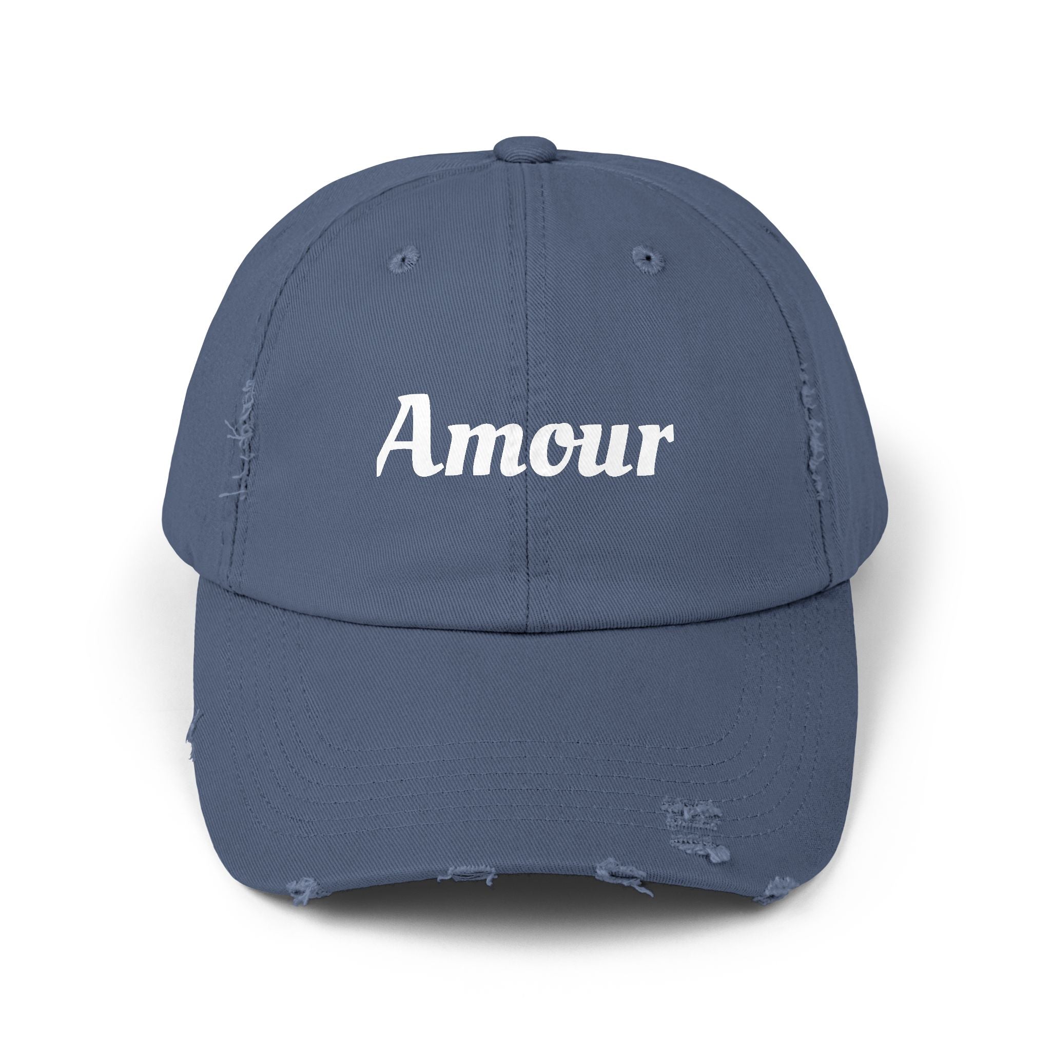 Distressed 'Amour' Baseball Cap — Vintage French Love Dad Hat