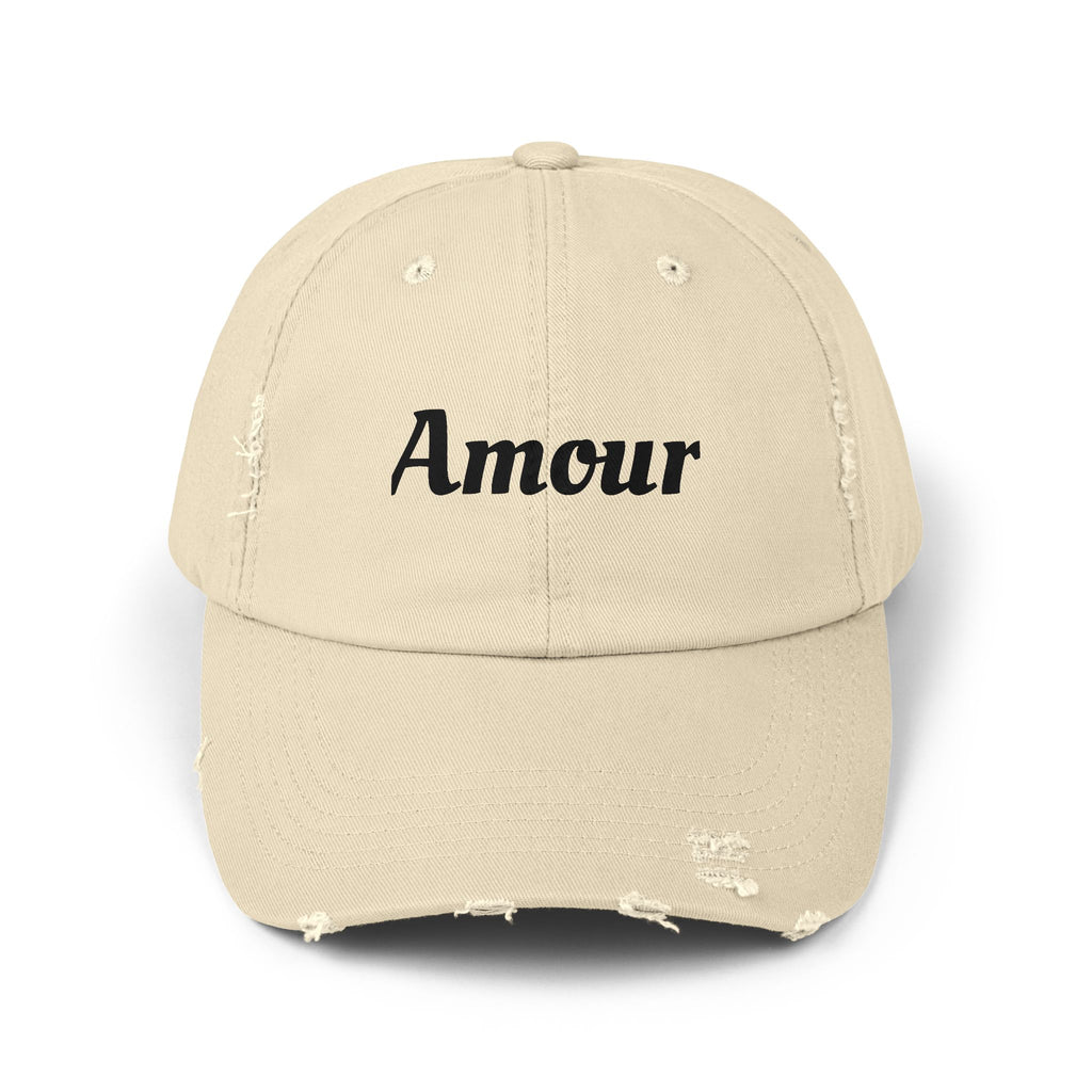 Distressed 'Amour' Baseball Cap — Vintage French Love Dad Hat