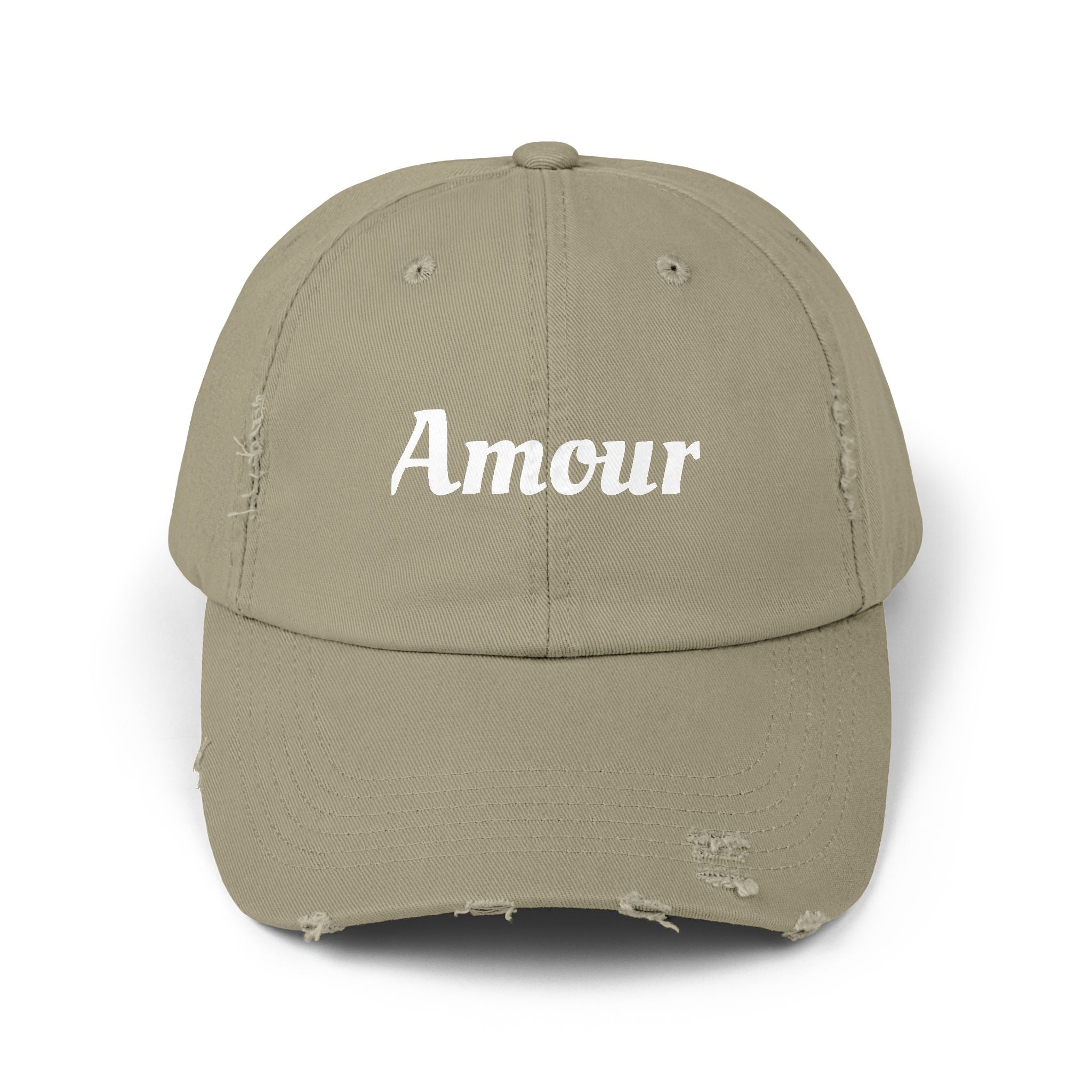 Distressed 'Amour' Baseball Cap — Vintage French Love Dad Hat