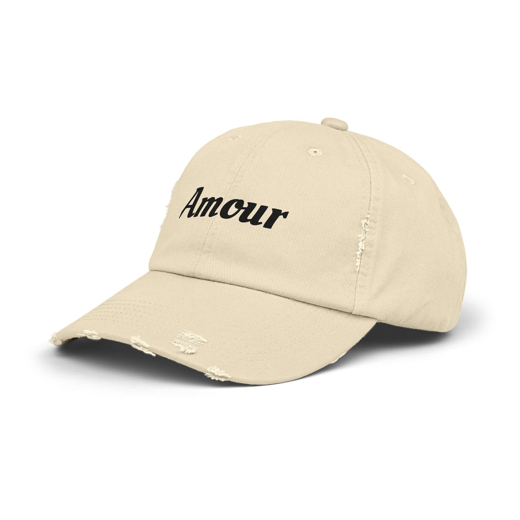 Distressed 'Amour' Baseball Cap — Vintage French Love Dad Hat