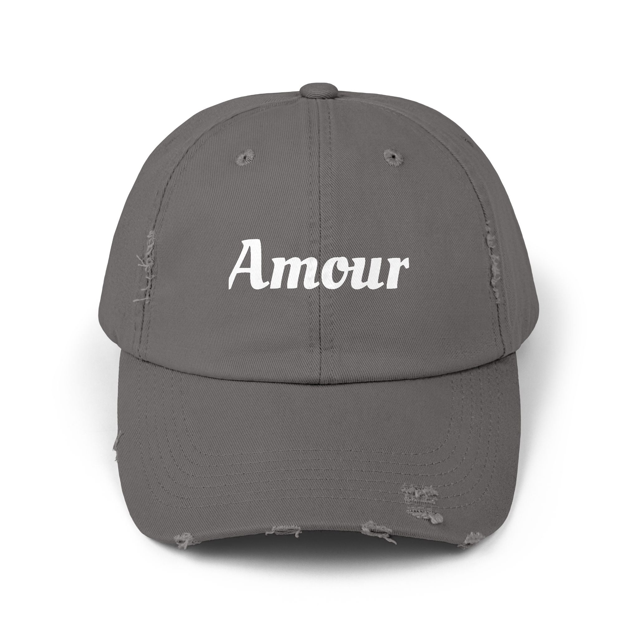 Distressed 'Amour' Baseball Cap — Vintage French Love Dad Hat