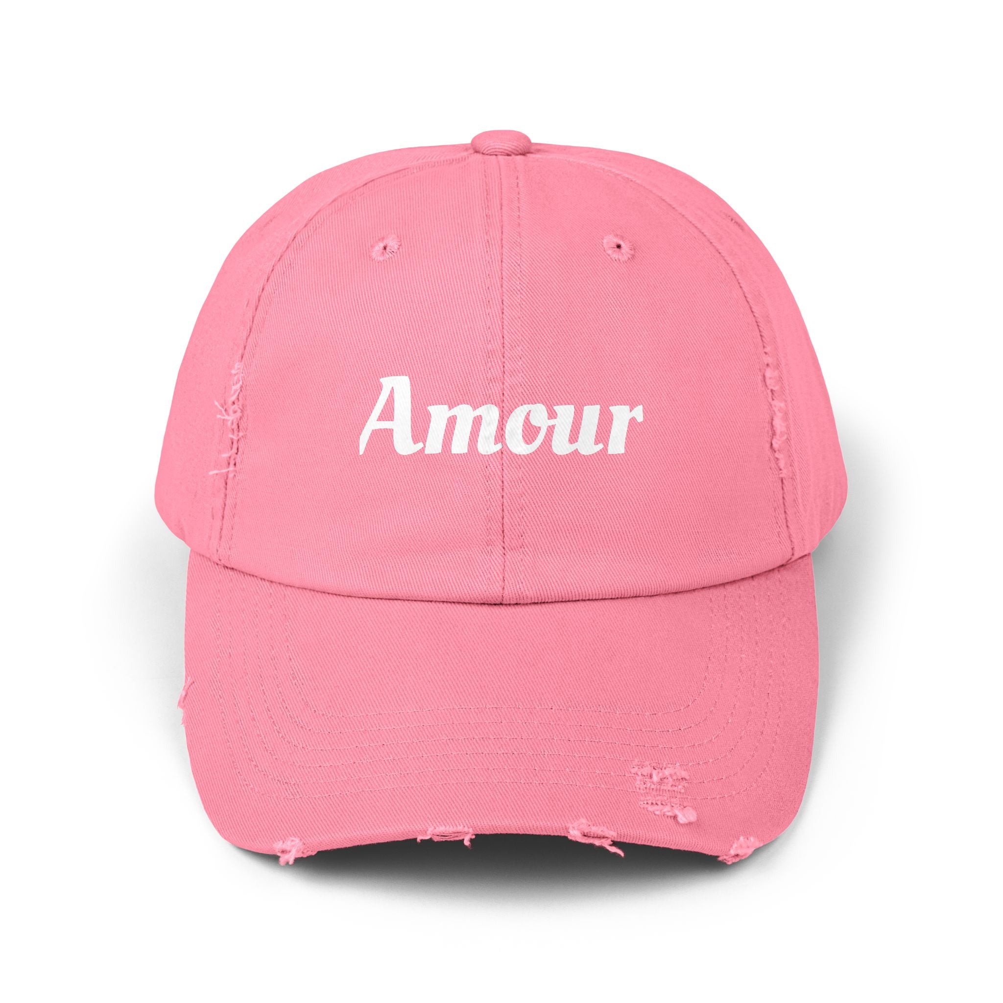 Distressed 'Amour' Baseball Cap — Vintage French Love Dad Hat